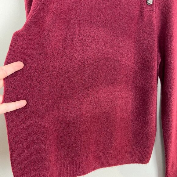 J Crew Sweater Womens Medium Maroon Button Preppy‎ Extra Soft Yarn Wool Blend M - Picture 6 of 13